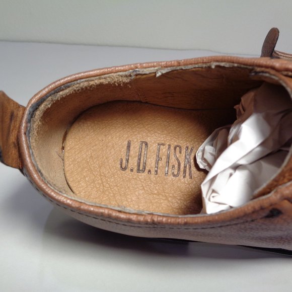 J.D. Fisk CHANDLAR Tan Leather New Lace Oxfords